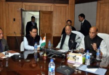 India: New Delhi rejects 3 anti-migrant bills passed by state of Manipur Union Home Minister Rajnath Singh,Chief Minister Okram Ibobi and Union Minister of State for Home, Kiran Rijiji at a meeting.