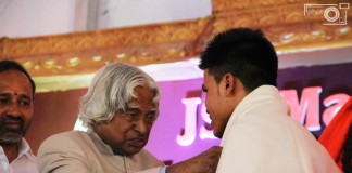At just 18, Ronaldo Laishram from Manipur is India’s Asteroid Star Ronaldo Receiving Award from Abdul Kalam