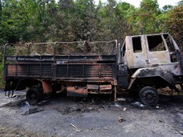 Manipur Ambush: Exclusive Photos from 4th June Ambush site in Chandel Manipur 6th Dogra Regiment's truck ambushed by militants at Paraolon, Chandel District, Manipur.photo by Deepak Shijagurumayum.