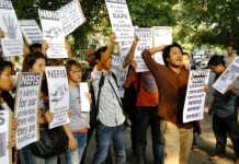 Indian Army pesonal rapes a pregnant Bodo woman in Kokrajhar district of Assam; North East students demanded arrest of the rapist