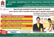 Course opportunities at Classic Hospitality Training Institute