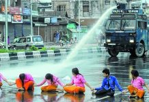 No end to street protest to enact three Bills Students withstand water cannon