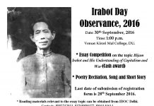 Invitation for Irabot day Delhi