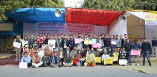 Demonstration to stop Indefinite Economic Blockade by MSAD, JPF, DAMMS