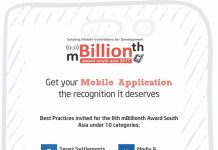 Inviting mobile app innovators from South-Asia to apply for mBillionth Award 2017