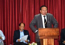 Nagaland: Chief Minister, TR Zeliang addressing a gathering at Legacy Complex, Kohima attended by Neiphiu Rio, MP(LS), NPF and Independent Legislators and Party Workers