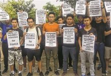 Death of Pravish at Noida NEFIS demands justice, protests