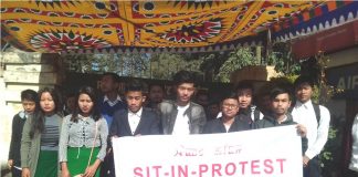 Manipur College students stage protest demanding lifting of ban by UGC Manipur college protest